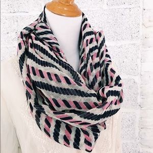 Nautical Navy Blue and Pink Scarf Soft